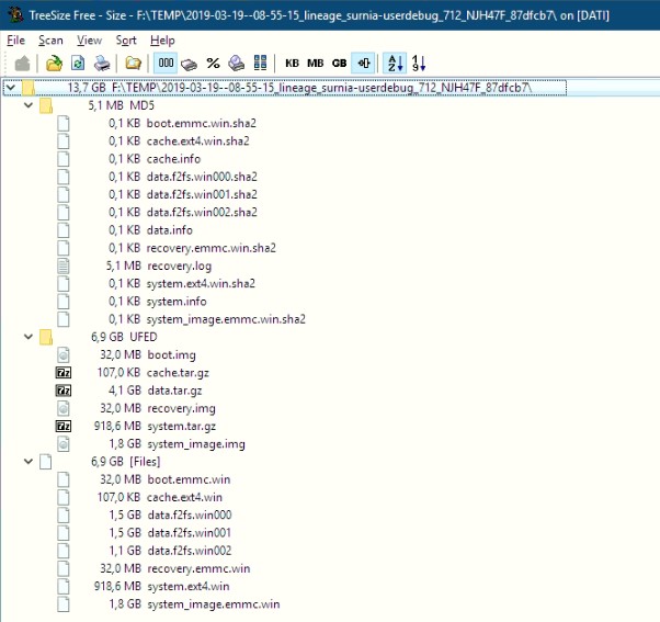 Screenshot TWRP to UFED 4